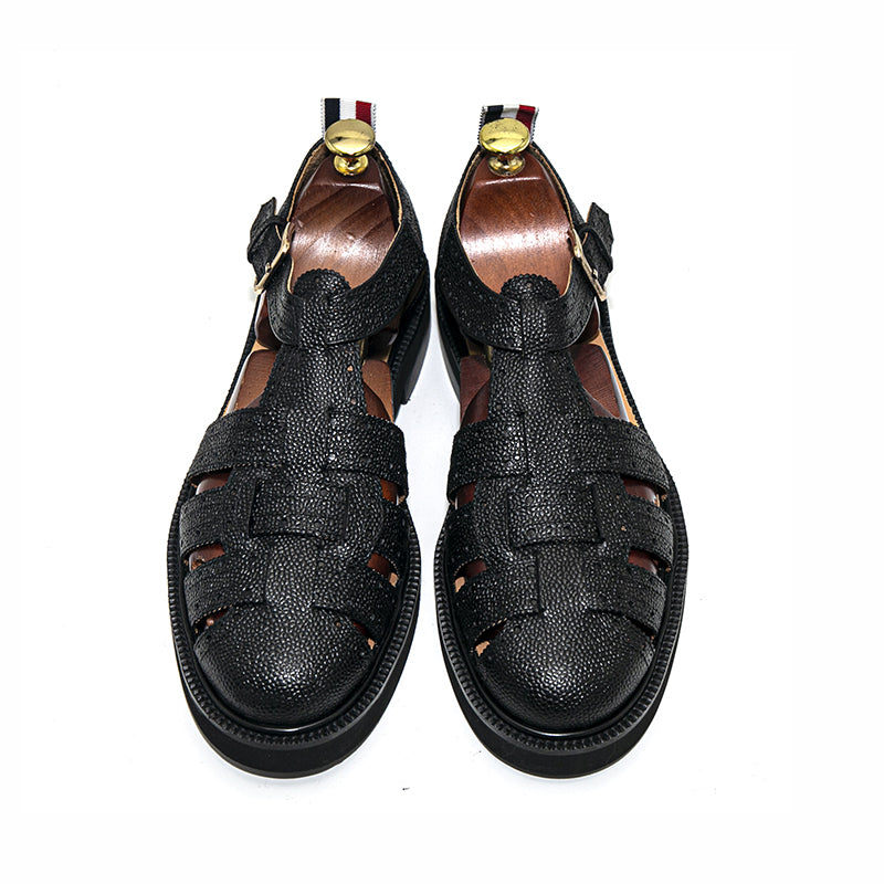 4-Bar Men's hollow leather shoes