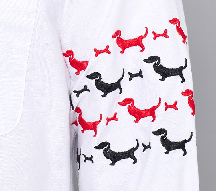 4-Bar Puppy Embroidery Shirt