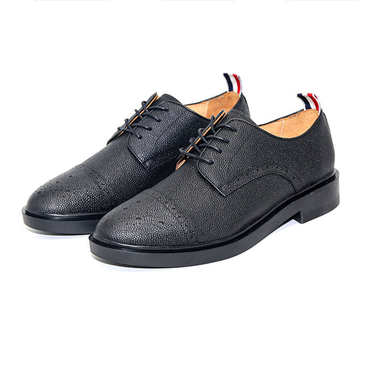 4-Bar Men Leather Shoes