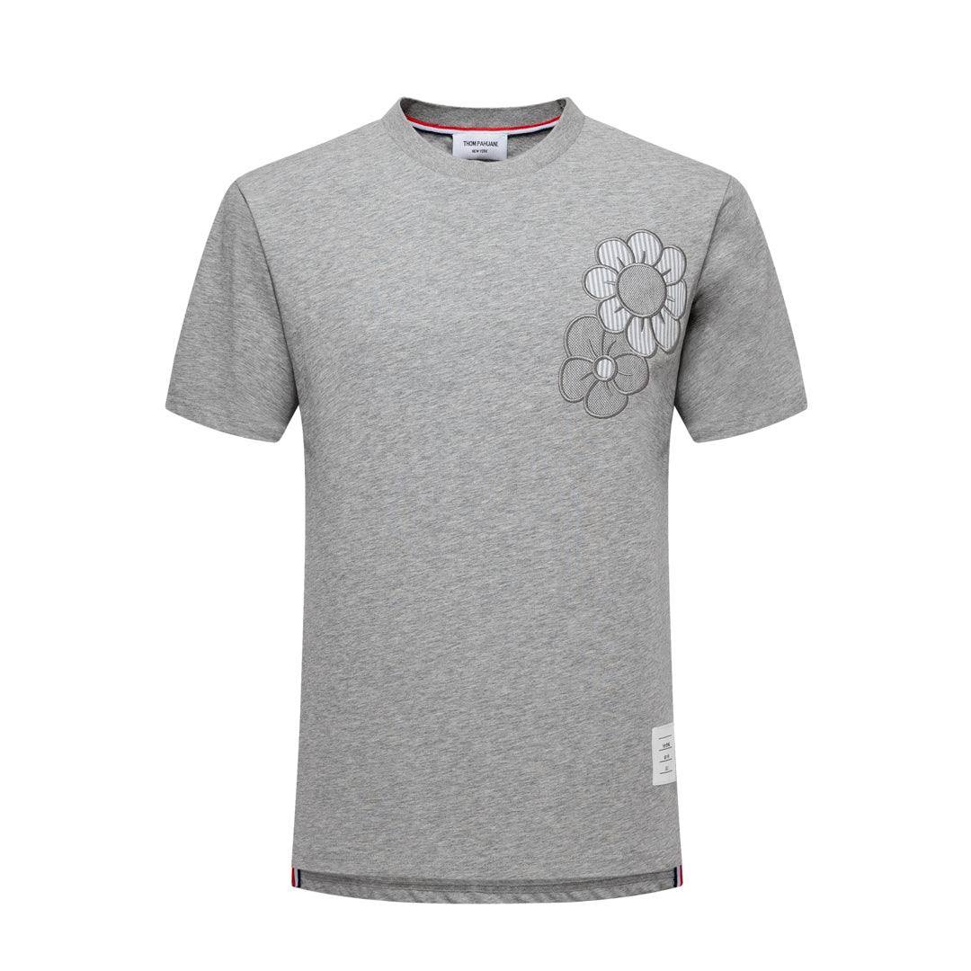 4-Bar Floral embroidery T-shirt