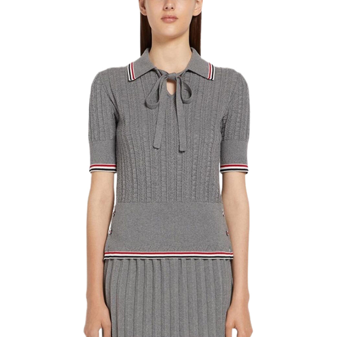 4-Bar Women stripe POLO shirt