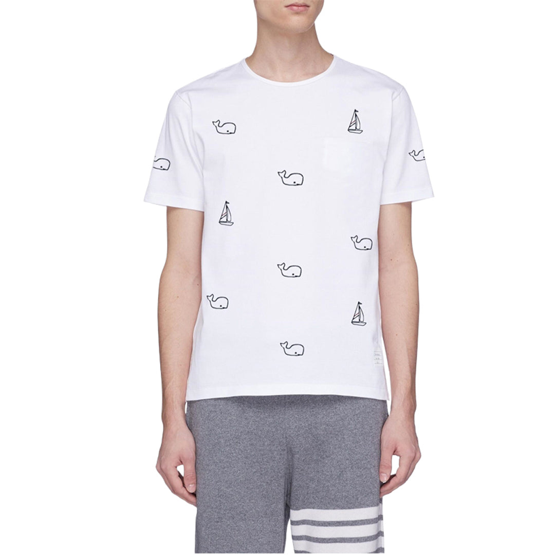 4-Bar Whale print T-shirt