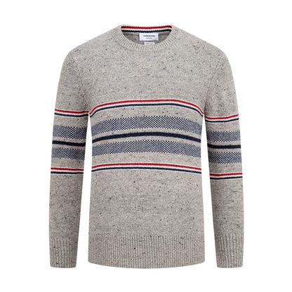 4-Bar Round neck wool sweater