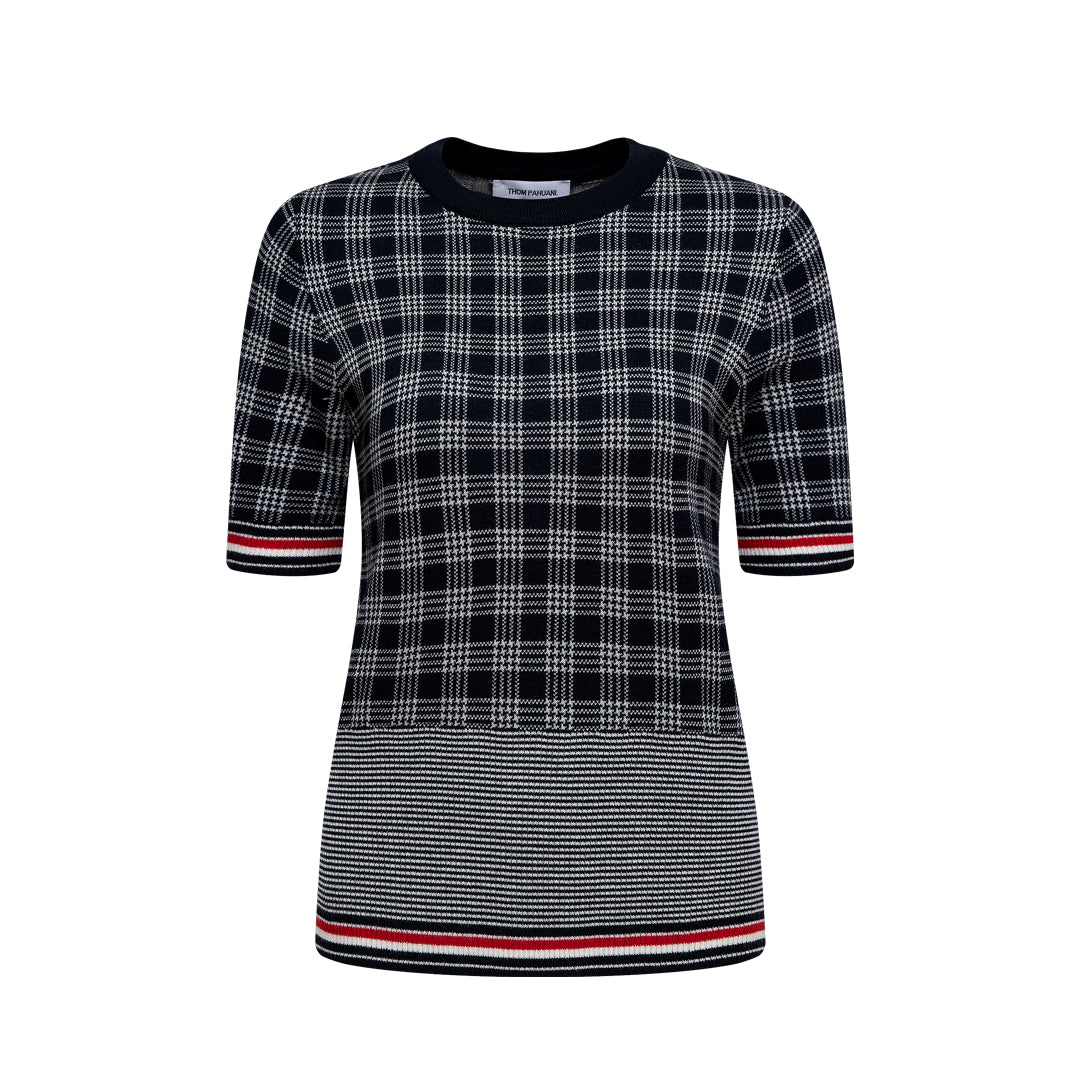 4-Bar women Plaid T-shirt