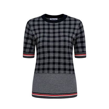 4-Bar women Plaid T-shirt