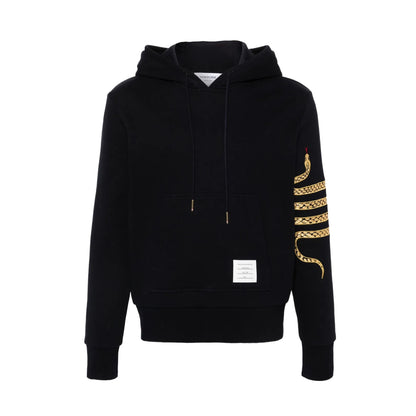 4-Bar Snake print hooded sweatshirt