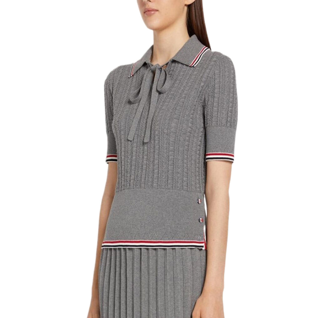 4-Bar Women stripe POLO shirt