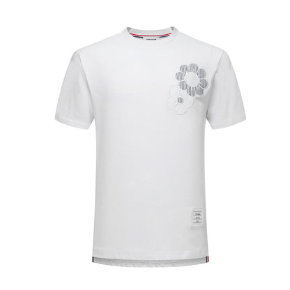 4-Bar Floral embroidery T-shirt