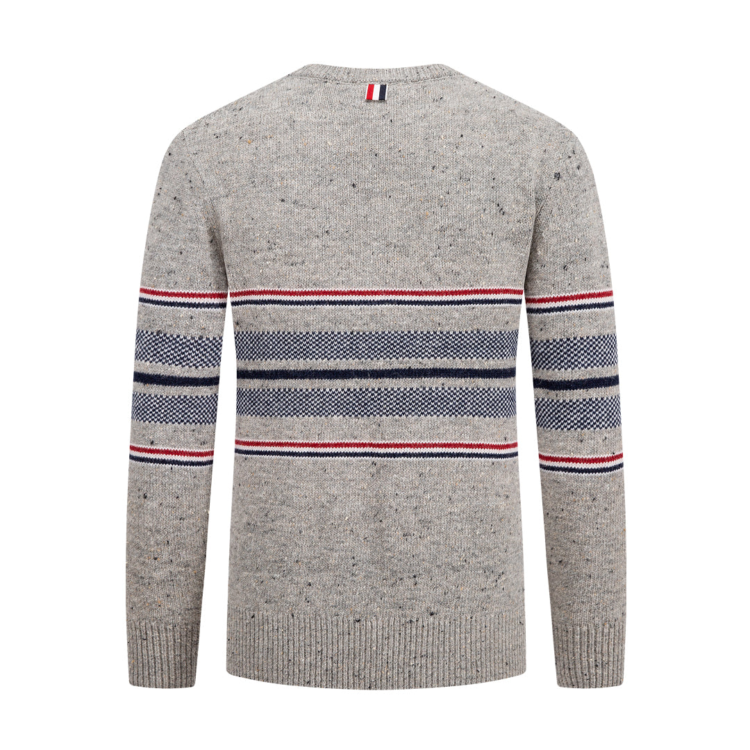 4-Bar Round neck wool sweater