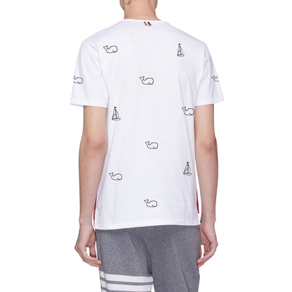 4-Bar Whale print T-shirt