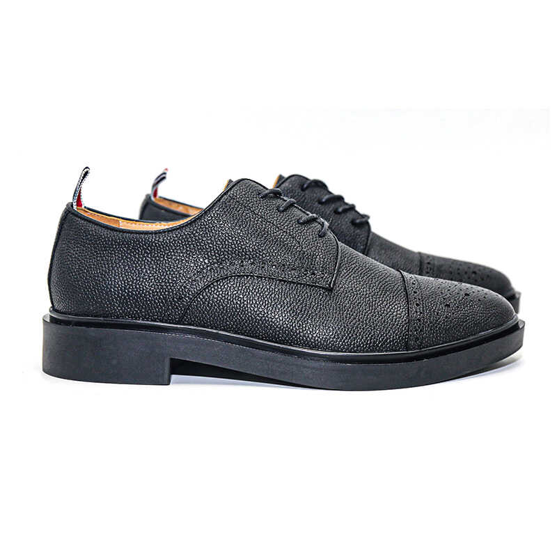 4-Bar Men Leather Shoes