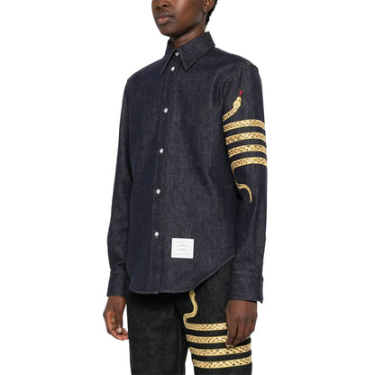 4-Bar snake stripe shirt jacket