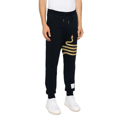 4-Bar Snake print track pants