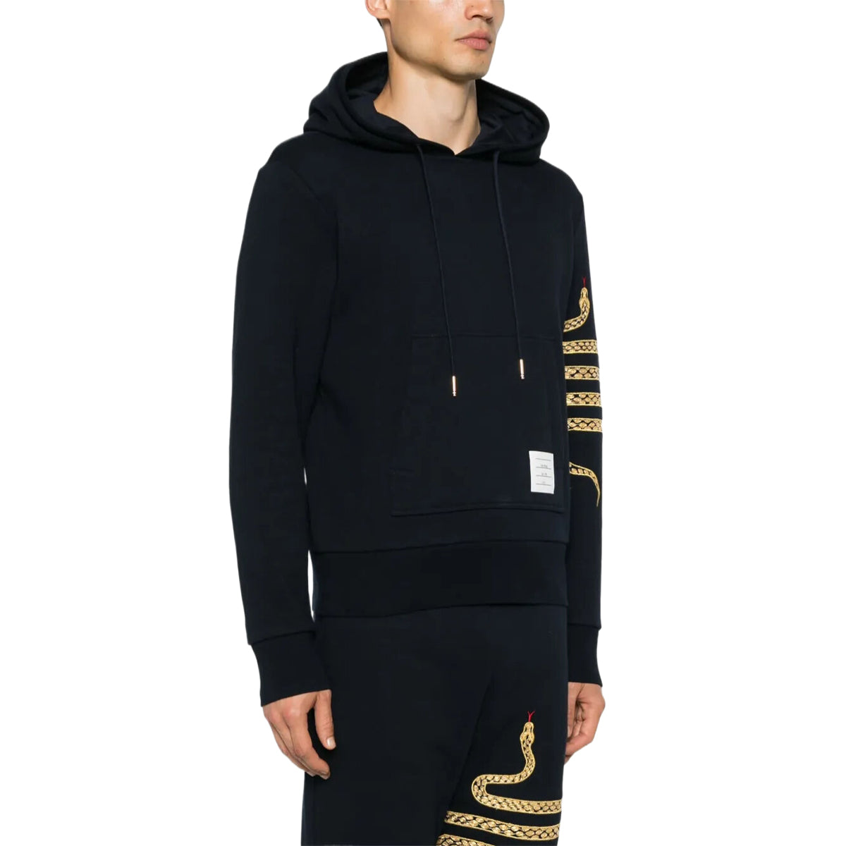 4-Bar Snake print hooded sweatshirt