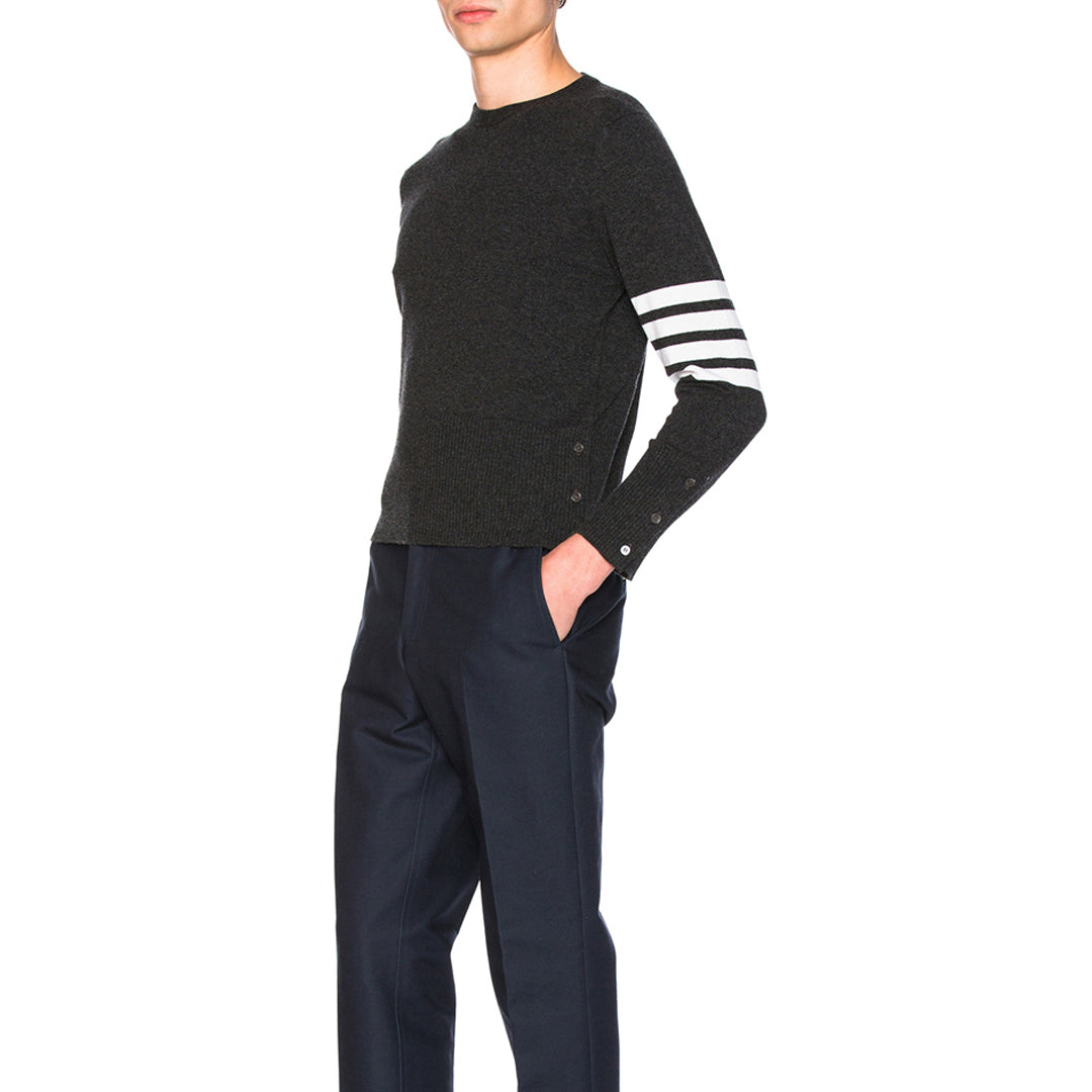 4-Bar Round neck wool sweater