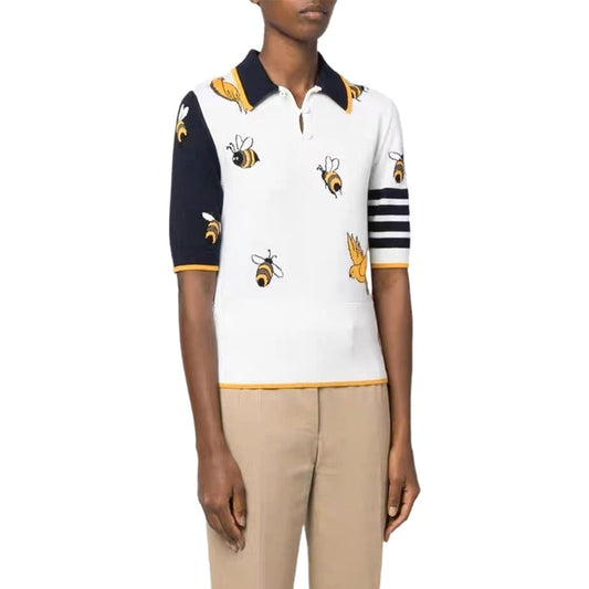 4-Bar Bee Embroidery POLO Shirt