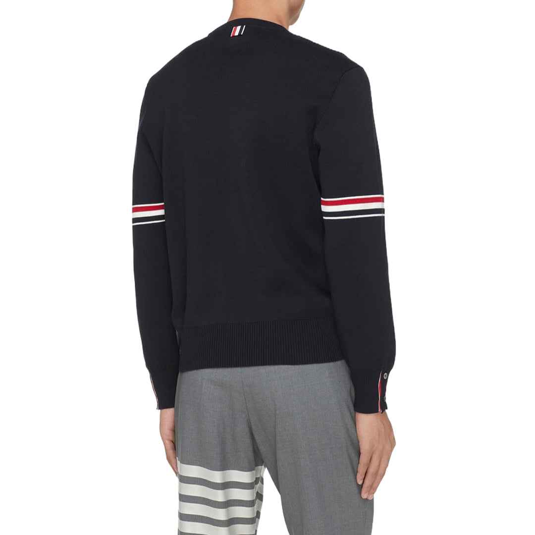 4-Bar Round neck wool sweater