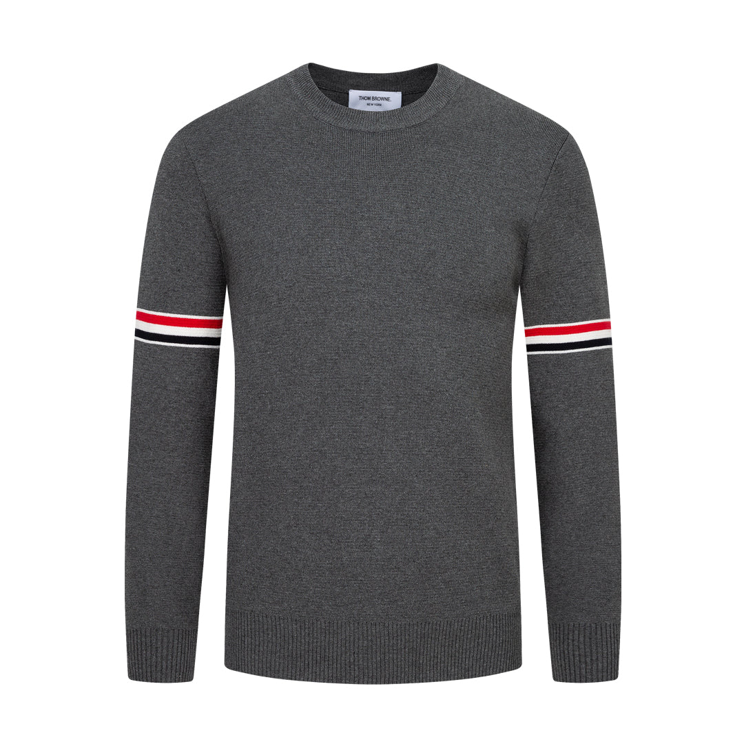 4-Bar Round neck wool sweater