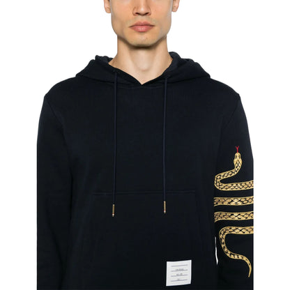 4-Bar Snake print hooded sweatshirt