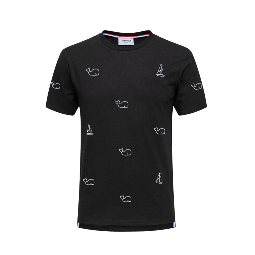 4-Bar Whale print T-shirt