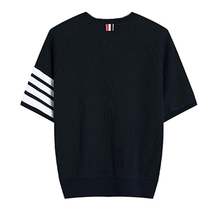 4-Bar Waffle crew neck T-shirt