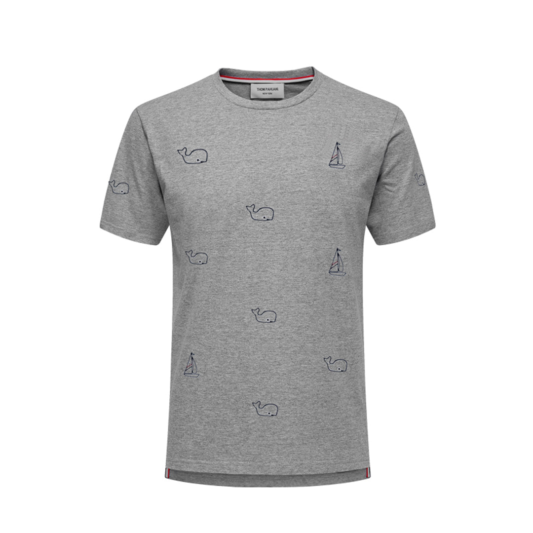 4-Bar Whale print T-shirt