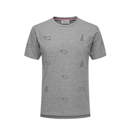 4-Bar Whale print T-shirt