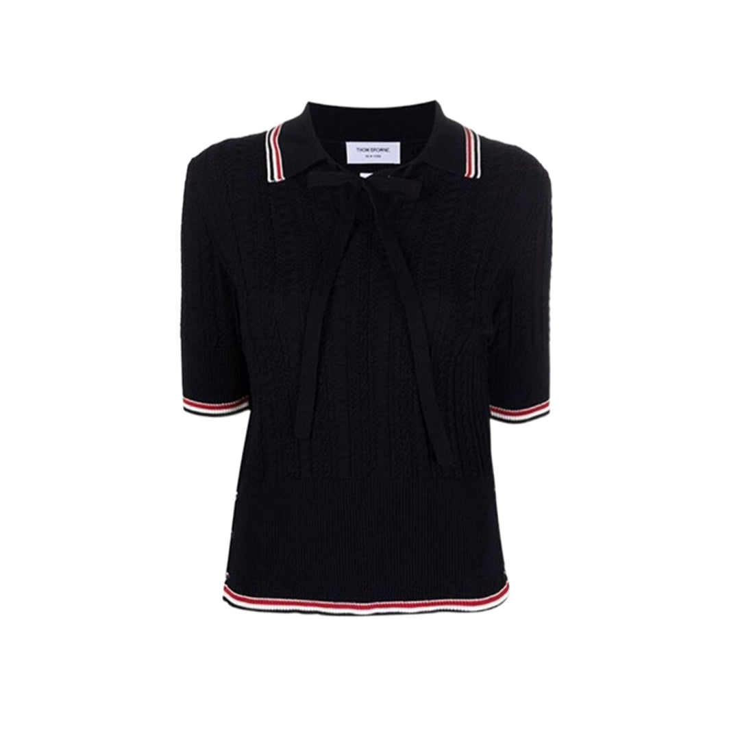 4-Bar Women stripe POLO shirt