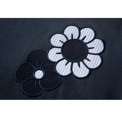 4-Bar Floral embroidery T-shirt