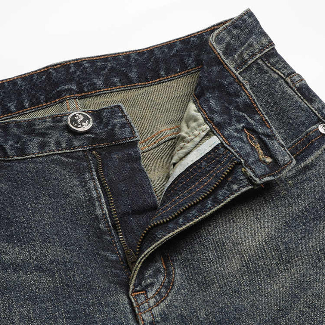 4-Bar Embroidery Jeans