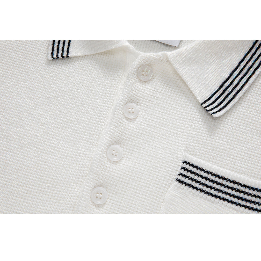 4-Bar Women stripe POLO shirt