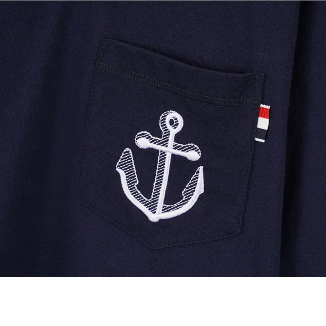 4-Bar Anchor embroidery  T-shirt