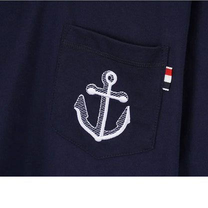 4-Bar Anchor embroidery  T-shirt