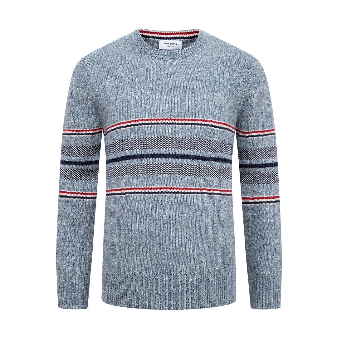 4-Bar Round neck wool sweater