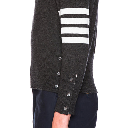 4-Bar Round neck wool sweater