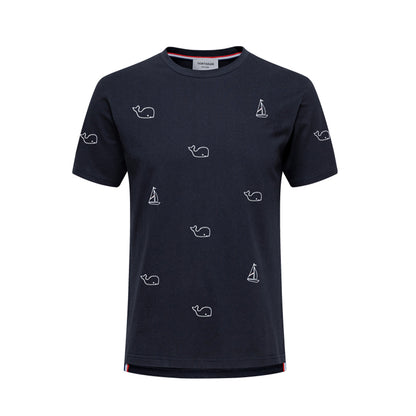 4-Bar Whale print T-shirt