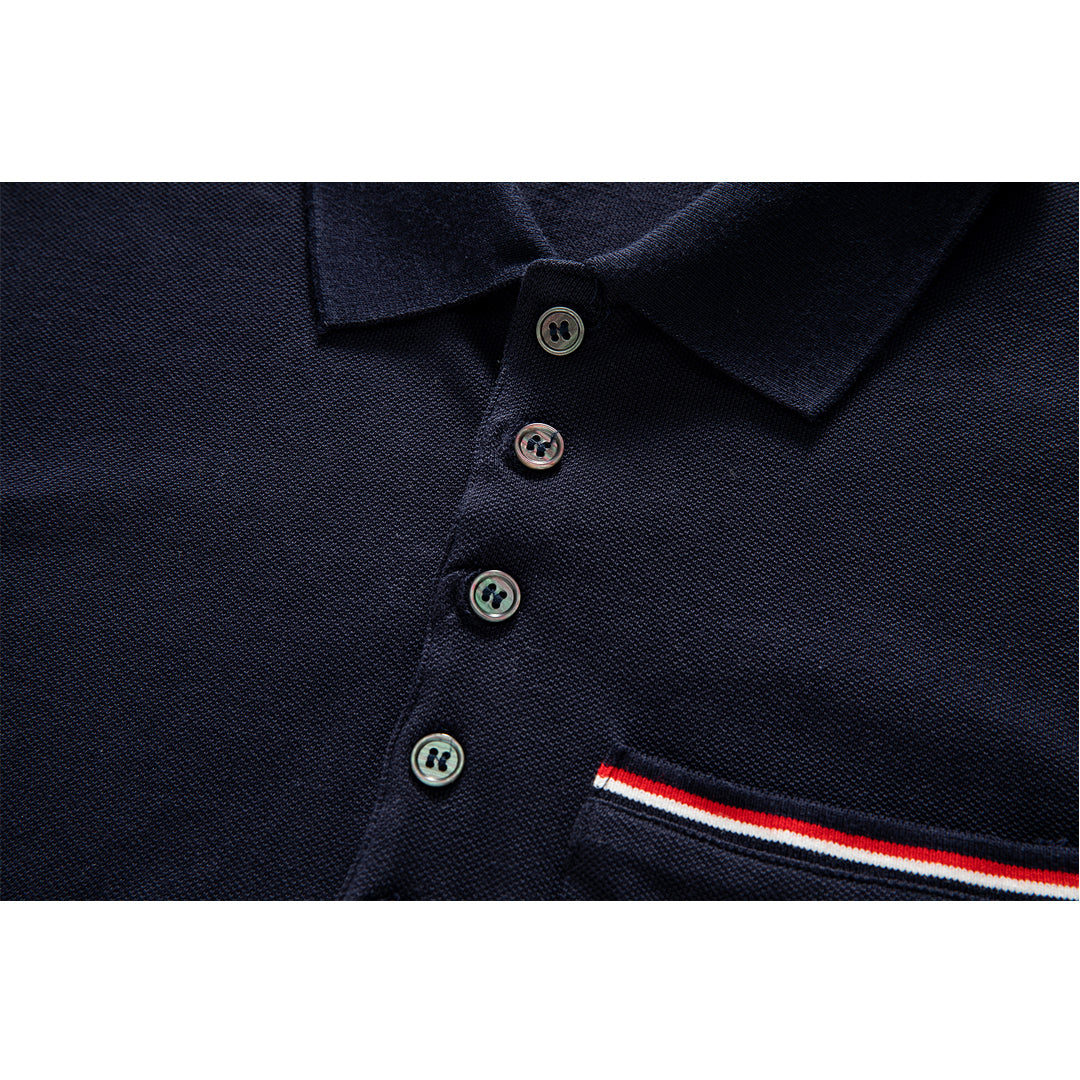 4-Bar Pocket Stripes POLO Shirt