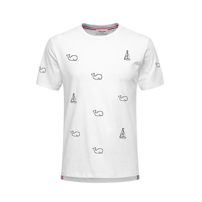 4-Bar Whale print T-shirt