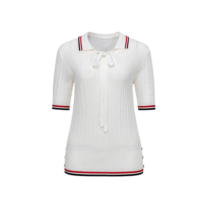 4-Bar Women stripe POLO shirt