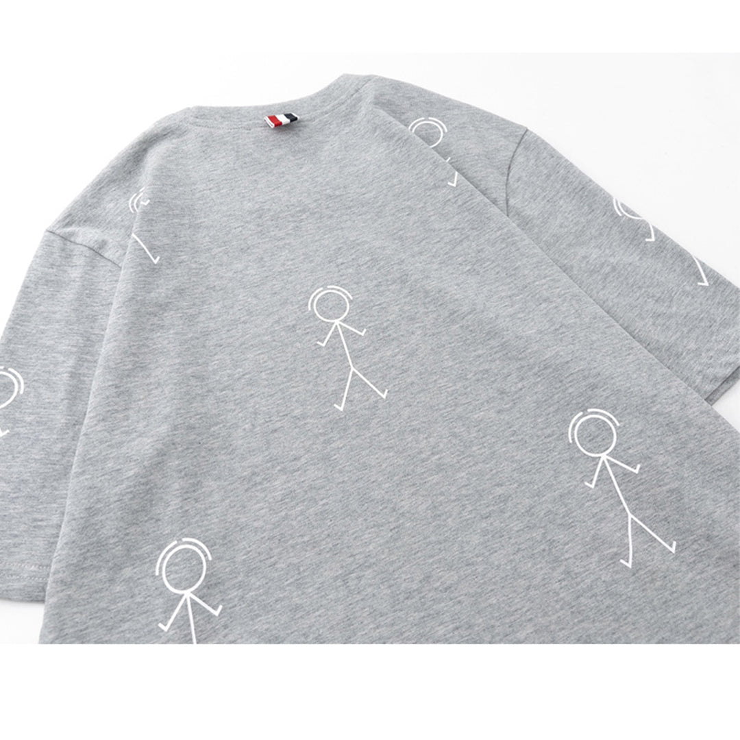 4-Bar Stickman Print T-shirt