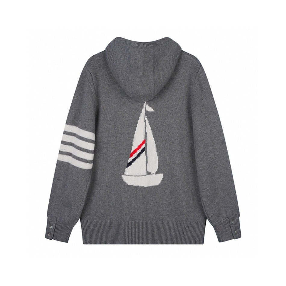 4-Bar Hooded sweater