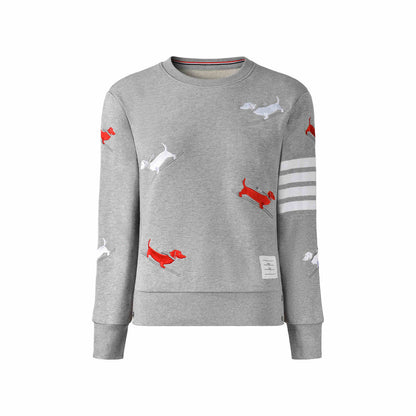 4-Bar Puppy Embroidery Sweatshirt