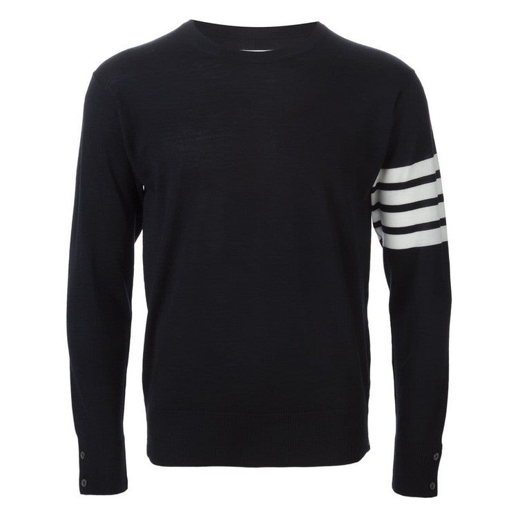 4-Bar Round neck wool sweater